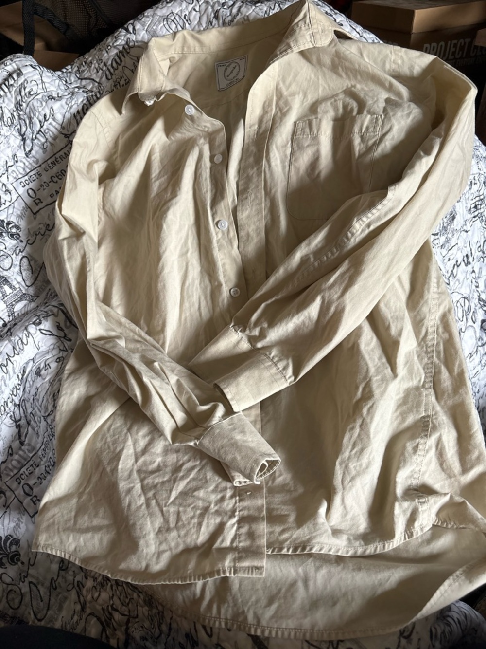 Bespoke Cream Classic Fit Button-Up Shirt